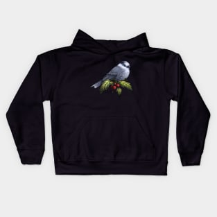 Holiday Bird Canada Gray Jay Kids Hoodie